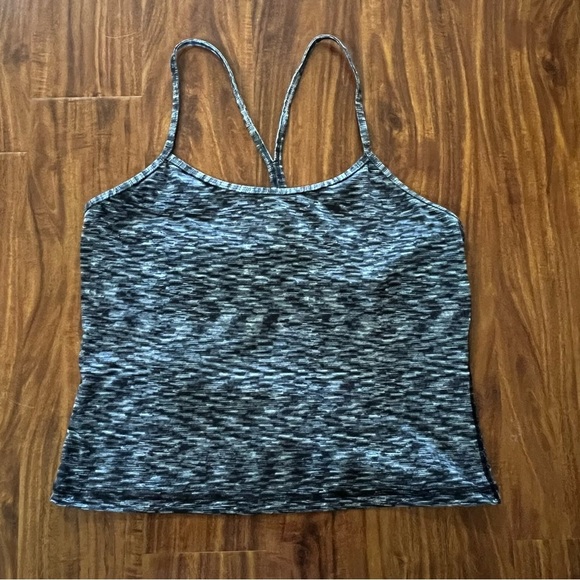 Lululemon Power Y Tank Luon Dramatic Static White Black size 12 - Picture 4 of 7